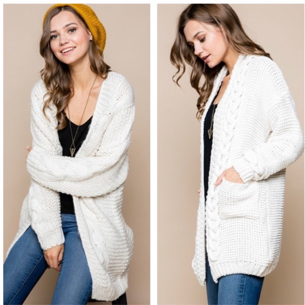 Cream Super Warm Cardigan - Picture 3 of 4